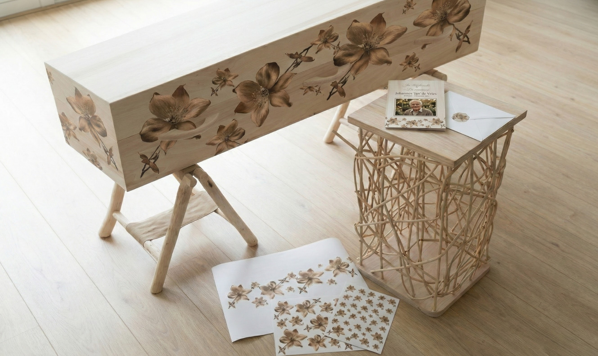 rememberme - kist stickers - sticker kisten - kist bestickeren - kist printen - printkisten - beerenberg - vonea uitvaartkisten bestickeren - voorbeeld - rememberme